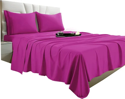 Miniatura 20 de Vacco Juego de sábanas tamaño Queen, sábanas y fundas de almohada de 4 piezas para hotel de lujo de la serie 1800, sábanas ultrasuaves