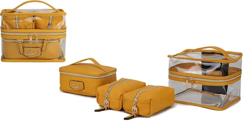 Miniatura 16 de MKF 4PCS elegante bolsa de cosméticos portátil maquillaje viaje organizador caso, Emma Fucsia