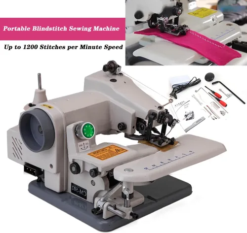 Miniatura 3 de Máquina de coser de punto ciego de escritorio de grado profesional portátil con dobladillo ciego para máquina de coser vestidos, faldas y pantalones
