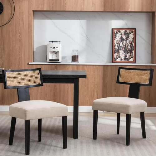 Miniatura 39 de RIVOVA Juego de 4 sillas de comedor modernas de mediados de siglo, tapizadas de piel sintética, sillas Parson modernas sin brazos de cocina, sillas