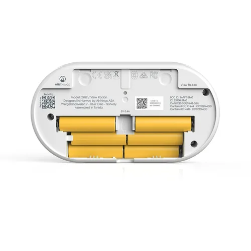 Miniatura 3 de Airthings 2989 View Radon - Monitor de radón con detector de humedad y temperatura - Alimentado por batería, aplicación móvil, WiFi, alertas