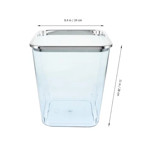 Miniatura 2 de STOBOK Cubo de basura cuadrado transparente grande para basura, contenedor decorativo de 1.5 litros para el hogar, oficina, baño, dormitorio, cocina