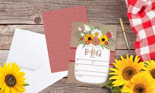 Miniatura 7 de Your Main Event Prints Invitación Baby BBQ – Invitación de Baby Shower – Invitación de verano Baby Q – Tarro Mason Floral – 20 invitaciones