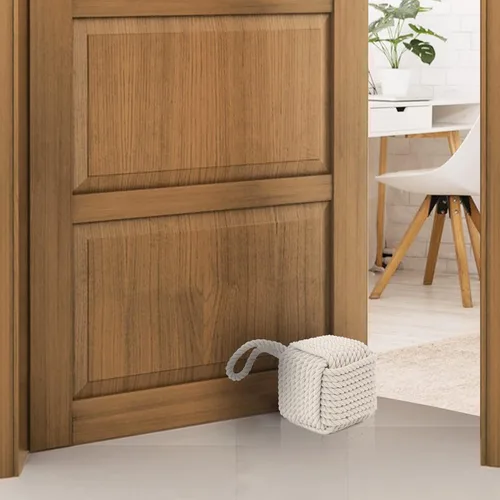 Miniatura 2 de Marwood Topes de Puerta con Nudo de Cuerda Decorativos Náuticos Tope de Puerta Marinero Hecho a Mano con Asa, Tope de Puerta Cuadrado