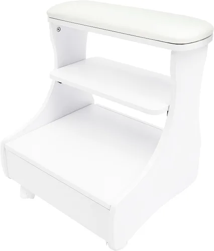 Miniatura 12 de Bepritm - Pie de pedicura portátil, taburete de pedicura ajustable con estante extraíble y ruedas, soporte de descanso multifuncional, estación