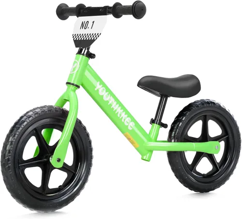 Miniatura 7 de Bicicleta de equilibrio de 12 pulgadas para niños de 1 a 3 años, bicicleta sin pedales con asiento ajustable sin herramientas, montaje rápido, Azul