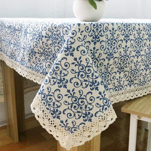Miniatura 8 de Bringsine - Mantel de lino lavable, diseño vintage, varios tamaños