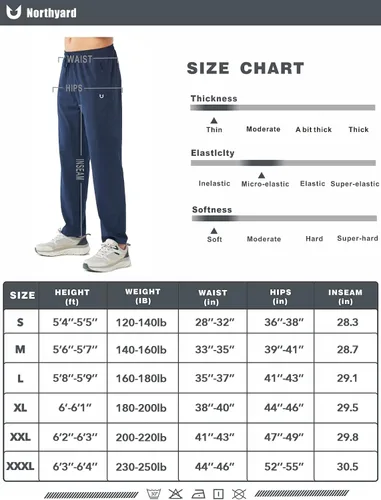Miniatura 8 de NORTHYARD Pantalones deportivos para correr para hombre, ligeros, pantalones de senderismo para entrenamiento, gimnasio, correr, pantalones