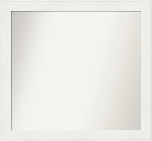 Miniatura 233 de Amanti Art Espejo de baño blanco para sobre el fregadero, 24 x 24 pulgadas, hecho a medida, espejo de tocador cuadrado blanco estrecho, marco