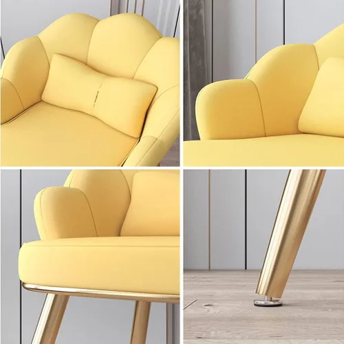 Miniatura 3 de Modern Dining Chair Modern Leather Dining Chairs,Dressing Table Chair with Metal Chair Legs Kitchen Bedroom Marriage Room Balcony Sofa Chair-Green