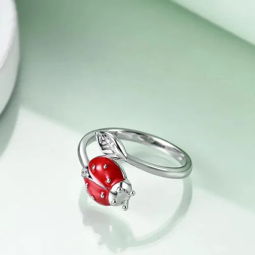 Miniatura 3 de WINNICACA Anillos de plata de ley 925 para mujer, abeja, colibrí, mariposa, mariquita, libélula y búho, anillos abiertos para cumpleaños