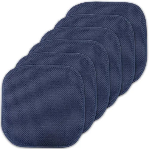 Miniatura 102 de Sweet Home Collection Cojines de espuma viscoelástica para silla, antideslizantes, diseño de panal de abeja, 16 x 16 pulgadas, paquete de 2