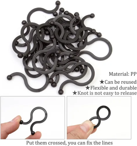 Miniatura 5 de Paquete de 50 bridas de polipropileno reutilizables, tamaño surtido (D:0.433 in y 0.709 in), organizador de cables para el hogar, oficina, viajes