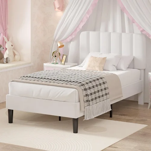 Miniatura 44 de VECELO Marco de Cama Tapizada Tamaño Full con 4 Cajones y Cabecero, Marco de Cama Plataforma de Almacenamiento de Terciopelo, Soporte de Listones