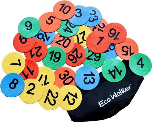 Mini marcadores de suelo de 4 pulgadas para aula, preescolar y jardín de infantes (juego de 20 unidades) (número 1-30)