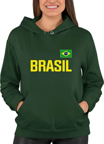 Miniatura 5 de Go All Out Sudadera con capucha Team Brasil Flag Pride para hombre y mujer