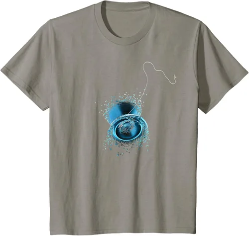 Miniatura 27 de Shattered Yo Yo - Camiseta de diseño azul impresionante, Negro, S
