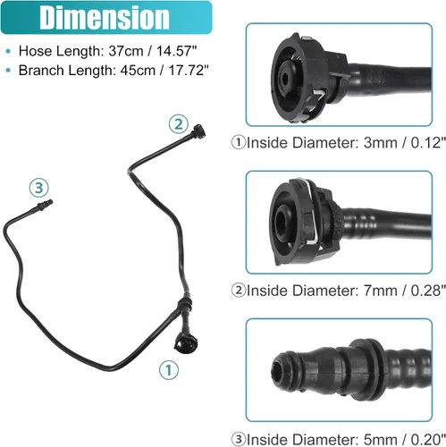 Miniatura 6 de X AUTOHAUX 166-500-02-91 166-500-10-91 Manguera de desbordamiento del radiador con respiradero para refrigerante para Mercedes-Benz GL450 GL550