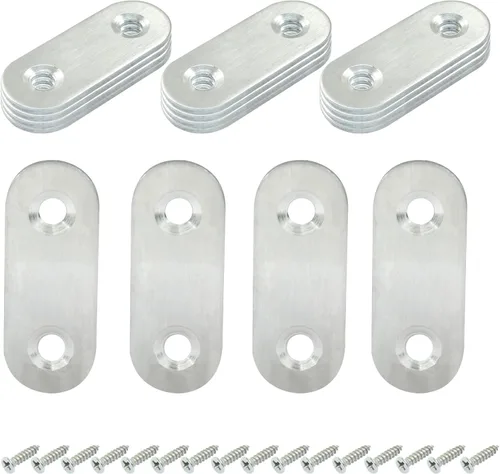 Miniatura 5 de Paquete de 16 soportes rectos de placa plana de acero inoxidable de 1.5 pulgadas, soporte de metal plano de 1.5 pulgadas, soportes de metal de 1.5