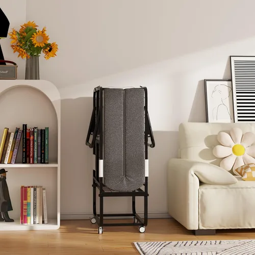 Miniatura 2 de Cama plegable con colchón - Cama portátil plegable enrollable para adultos para invitados, colchón de espuma viscoelástica lujosa de 5 pulgadas