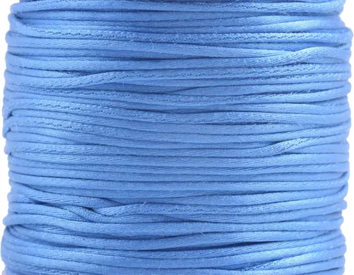 Miniatura 22 de KONMAY 80 Yardas 1.0mm Cordón Rattail de Nylon Satén Seda Trim Hilo para Cuentas para Nudos Chinos, Kumihimo, Trabajo con Cuentas, Macramé, 2-Azul