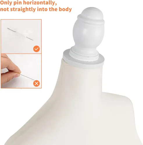 Miniatura 6 de Maniquí de forma de vestido femenino blanco con cuerpo de torso pinable ajustable trípode soporte vestido exhibición joyería