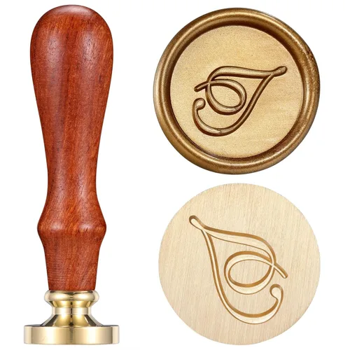 Miniatura 17 de Yoption - Sello de cera con diseño de letra del alfabeto y cabeza de latón retro, sello clásico