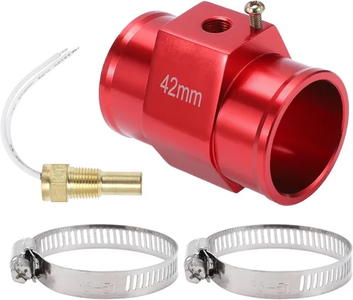 Miniatura 12 de Kit de sensor universal de temperatura de agua de 12 V/24 V, adaptador rojo de 1/8 "NPT 1.02" 180'F encendido - 165'F apagado para radiador