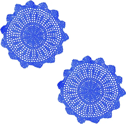Miniatura 18 de Manteles individuales de encaje hechos a mano con flores de ganchillo, manteles individuales de cocina para platos de cocina