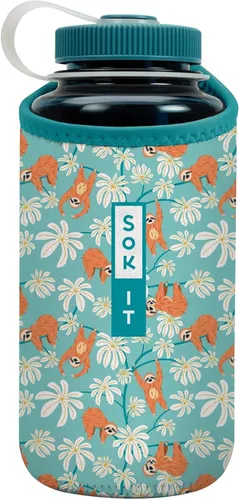 Miniatura 85 de Sok It BotlSok Funda para botella de agua con cubierta de neopreno aislante (Floral abstracto, se ajusta a CamelBak o Nalgene de 12 onzas)