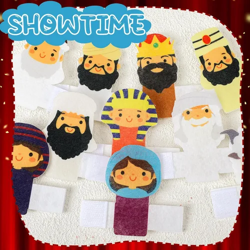 Miniatura 4 de Outus Kit de marionetas de plagas de dedos de Pascua, marionetas de dedo de plagas de fieltro, para pesaj, seder, celebración, festival, suministros