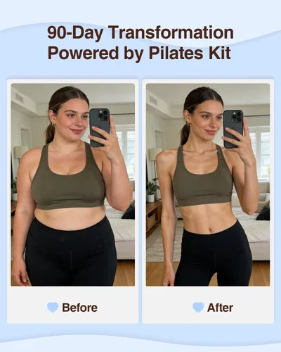 Miniatura 3 de Kit de Pilates para mujeres para entrenamiento en casa, equipo de Pilates juego de anillo y pelota con 3 bandas de resistencia de tela, pelota