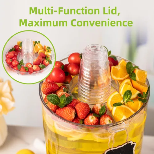 Miniatura 4 de Dispensador de bebidas de 2 galones para fiestas, dispensador de bebidas sin BPA con grifo sin goteo, dispensadores de jugo con soporte, dispensador