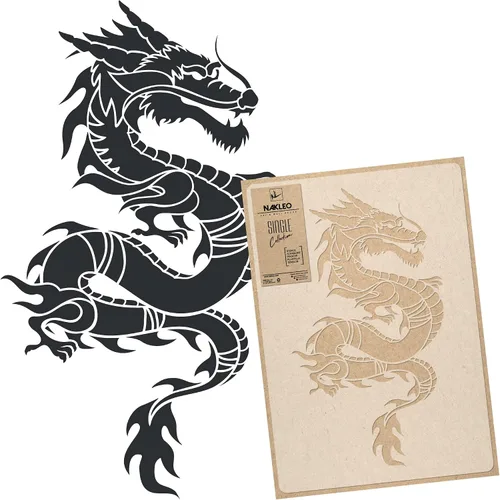 Miniatura 8 de NAKLEO - Plantilla de pared de plástico reutilizable - 23 x 37 pulgadas - Adorno de barandilla china - Papel tapiz grande para pintura de arte DIY