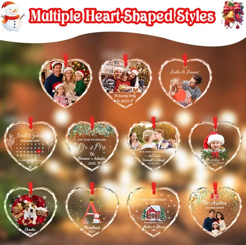 Miniatura 2 de Adornos de Navidad Personalizados Personalizados con Foto y Texto para Decoraciones de Árbol de Navidad, Regalos