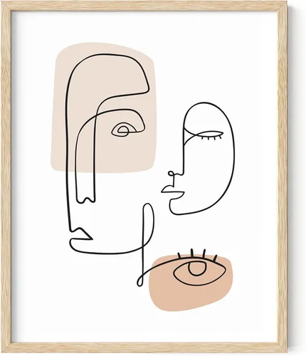 Miniatura 14 de HAUS AND HUES Impresión artística minimalista de mujer, póster de figura femenina, arte abstracto de pared neutro, arte de pared de dibujo lineal