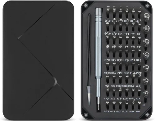 Juego de 58 destornilladores de precisión, kit de herramientas diminutas súper duraderas para relojes, portátiles, lentes y cámara para reparación
