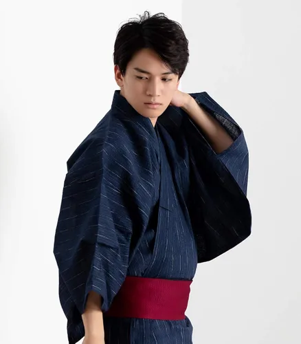 Miniatura 4 de KYOETSU Yukata 4 piezas Set C (YukataKakuobi BeltKoshi-himo cuerdaGeta)