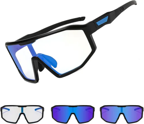 Miniatura 9 de Gafas de ciclismo fotocromáticas para hombres y mujeres, gafas de sol deportivas transparentes, para montar en bicicleta de montaña, MTB