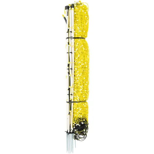 Premier - 1 valla eléctrica portátil para cabras y ovejas con postes incorporados, ideal para suelos secos, arenosos o rocosos, color amarillo, 42