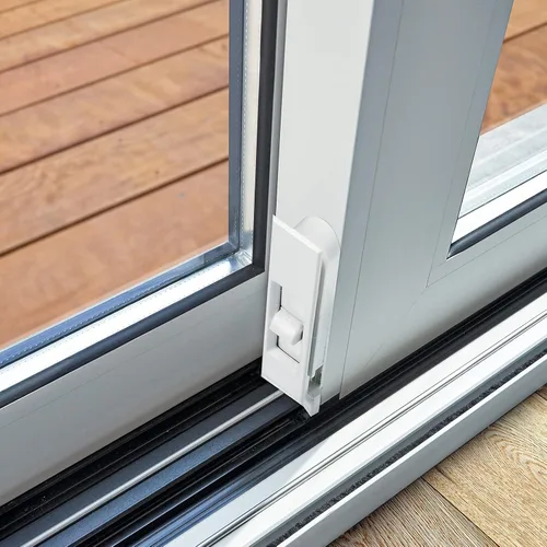 Miniatura 5 de Jetec 20 pares de pestillos inclinables de plástico blanco para construcción, pares de pestillos deslizantes con resorte para ventana corrediza
