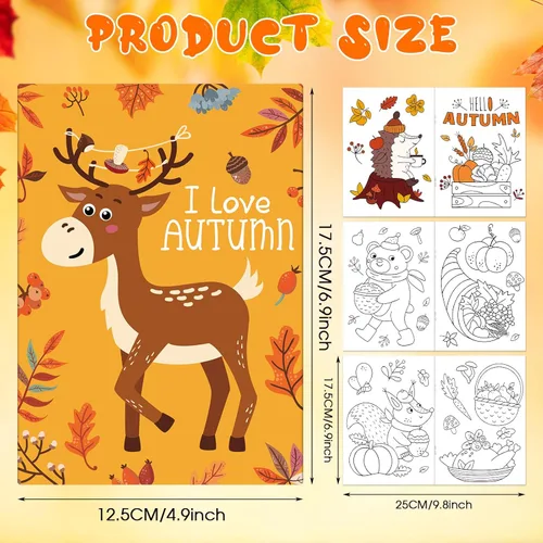 Miniatura 2 de Liliful 144 piezas de libro para colorear de calabaza a granel para adultos, otoño, bricolaje, arte, alivio del estrés, libro de dibujo con patrones