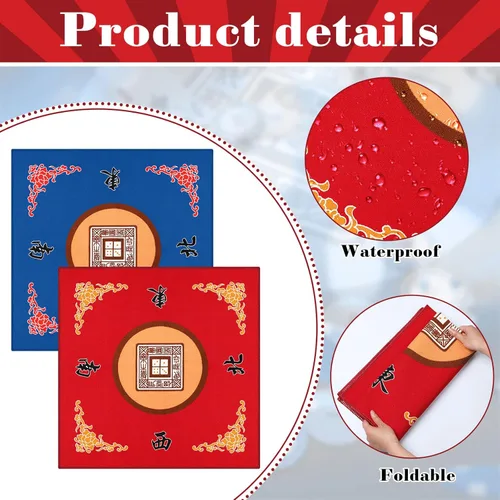 Miniatura 3 de Juego de 2 alfombrillas Mahjong para mesa Mahjong, antideslizantes, con reducción de ruido, para juegos de mesa de póquer, azulejos, dominó, fiesta