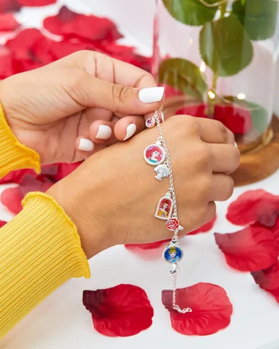Miniatura 2 de Disney Pulsera de plata de ley con dije de cristal múltiple 5 pulgadas extensor de 2 pulgadas Metal