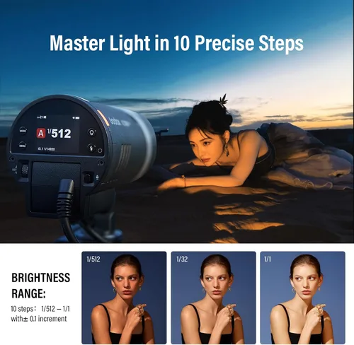 Miniatura 6 de GODOX AD300Pro II 300Ws Flash estroboscópico monolight, 2.4G TTL 1/8000 HSS 2.4G Flash inalámbrico TTL, 0.01-1.5s tiempo de reciclaje, 350 potencia
