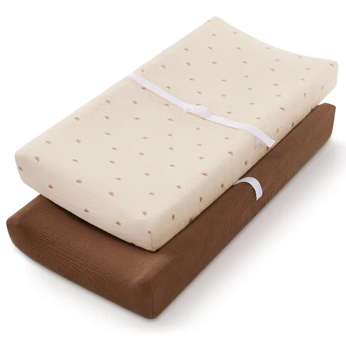 Miniatura 12 de Blissful Diary Funda de muselina para cambiador de pañales para bebés, algodón ultrasuave y transpirable, 2