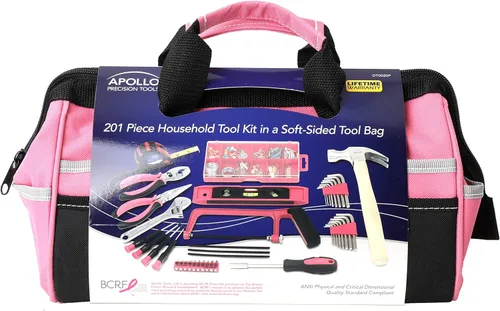 Miniatura 9 de Apollo Tools DT0020P - Juego de herramientas para el hogar de 201 piezas, incluye sierra para metales, surtido para colgar cuadros y selección