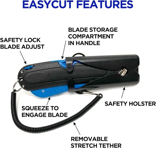 Miniatura 4 de Garvey 091524 cúter de seguridad con funda, color negro y azul, Negro/Azul