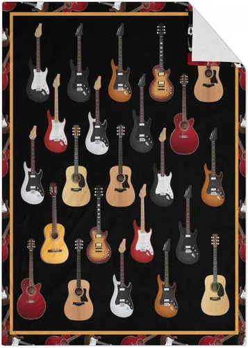 Mercuryelf Manta de guitarra, suave, mullida y cálida, manta pequeña de 30 x 40 pulgadas para regazo y cuna, regalo para los amantes de la guitarra