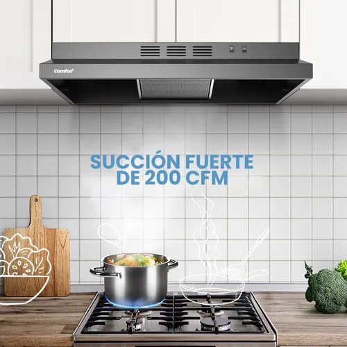 Miniatura 4 de Campana de Ventilación Comfee' de 30 Pulgadas, Campana de Cocina con Conducto/sin Conducto, Campana de Acero Inoxidable Duradera para Debajo
